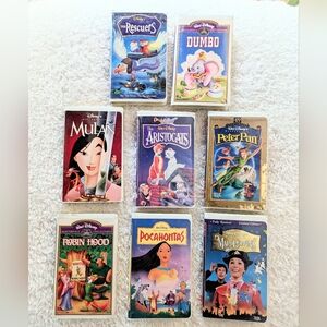 Set of 8 Disney Masterpiece Collection VHS movies Mulan Dumbo Aristocats & More